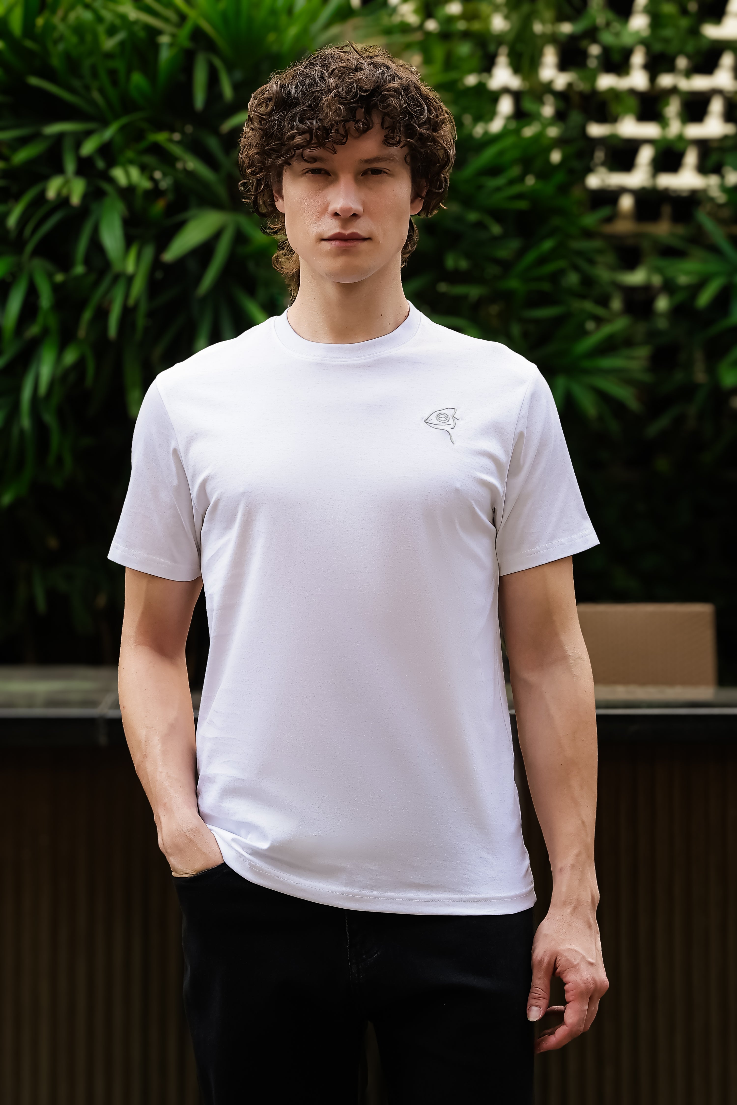 SAKES Daily White Mercerised Cotton Tshirt