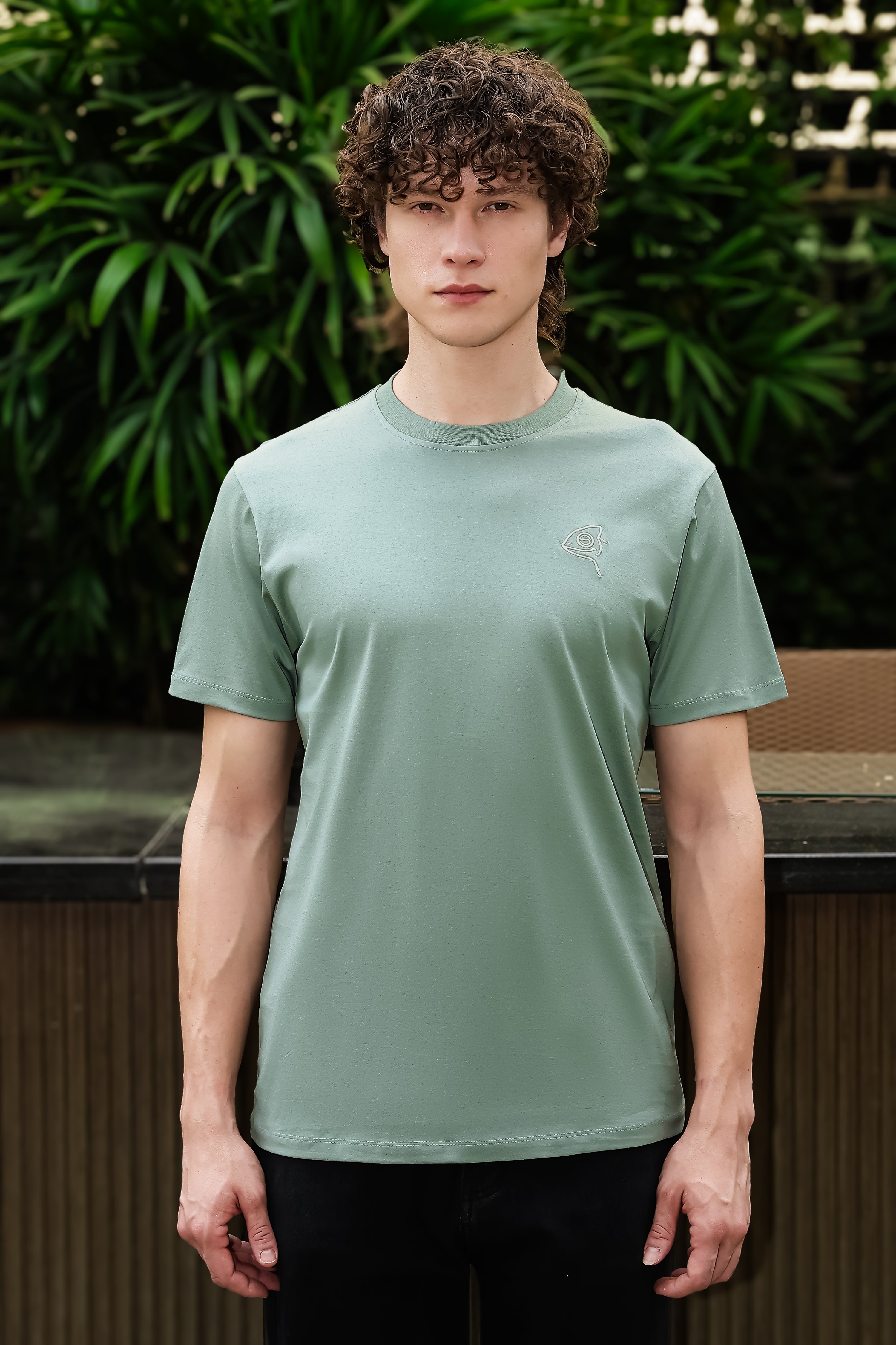 SAKES Daily Teal Mercerised Cotton Tshirt