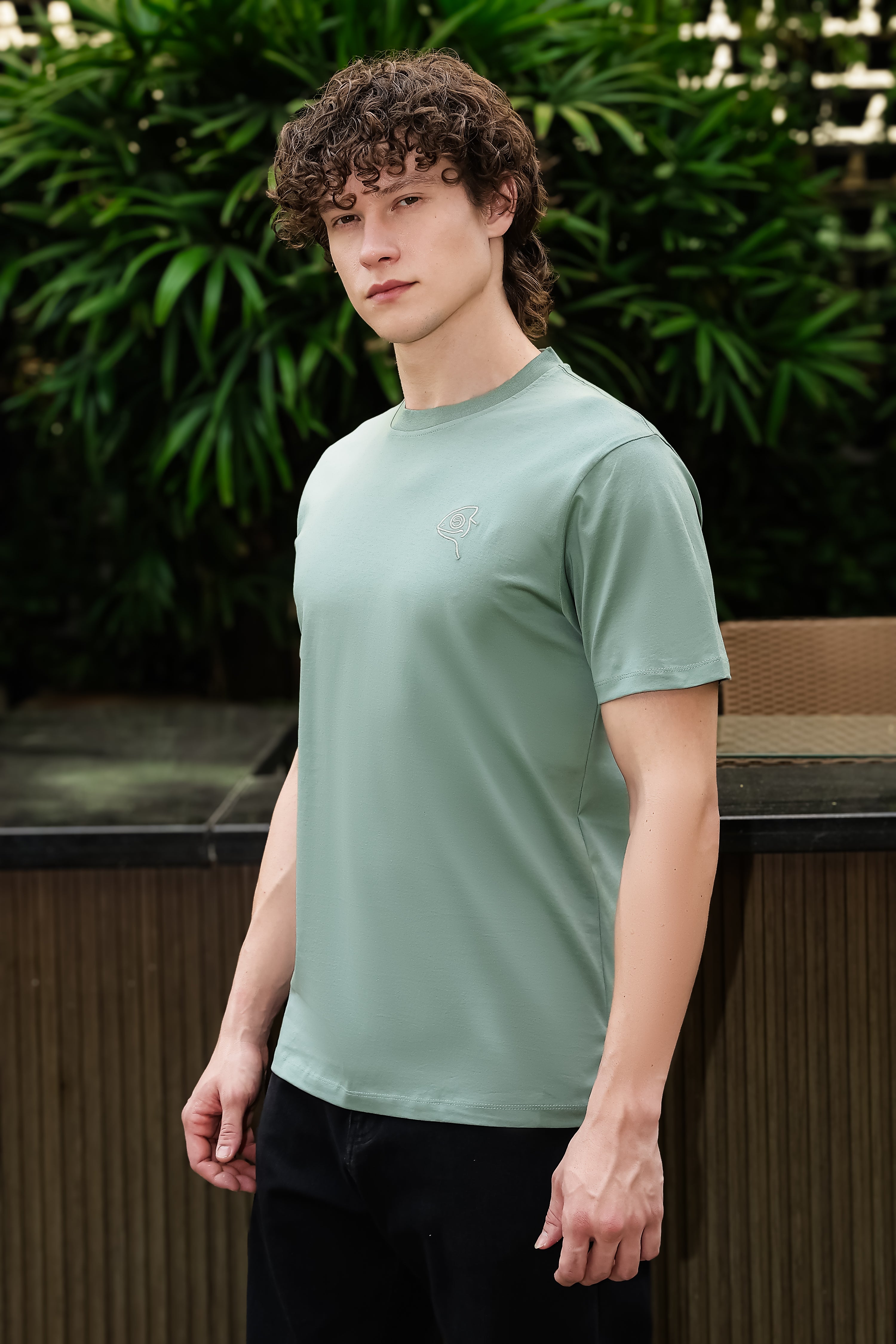 SAKES Daily Teal Mercerised Cotton Tshirt
