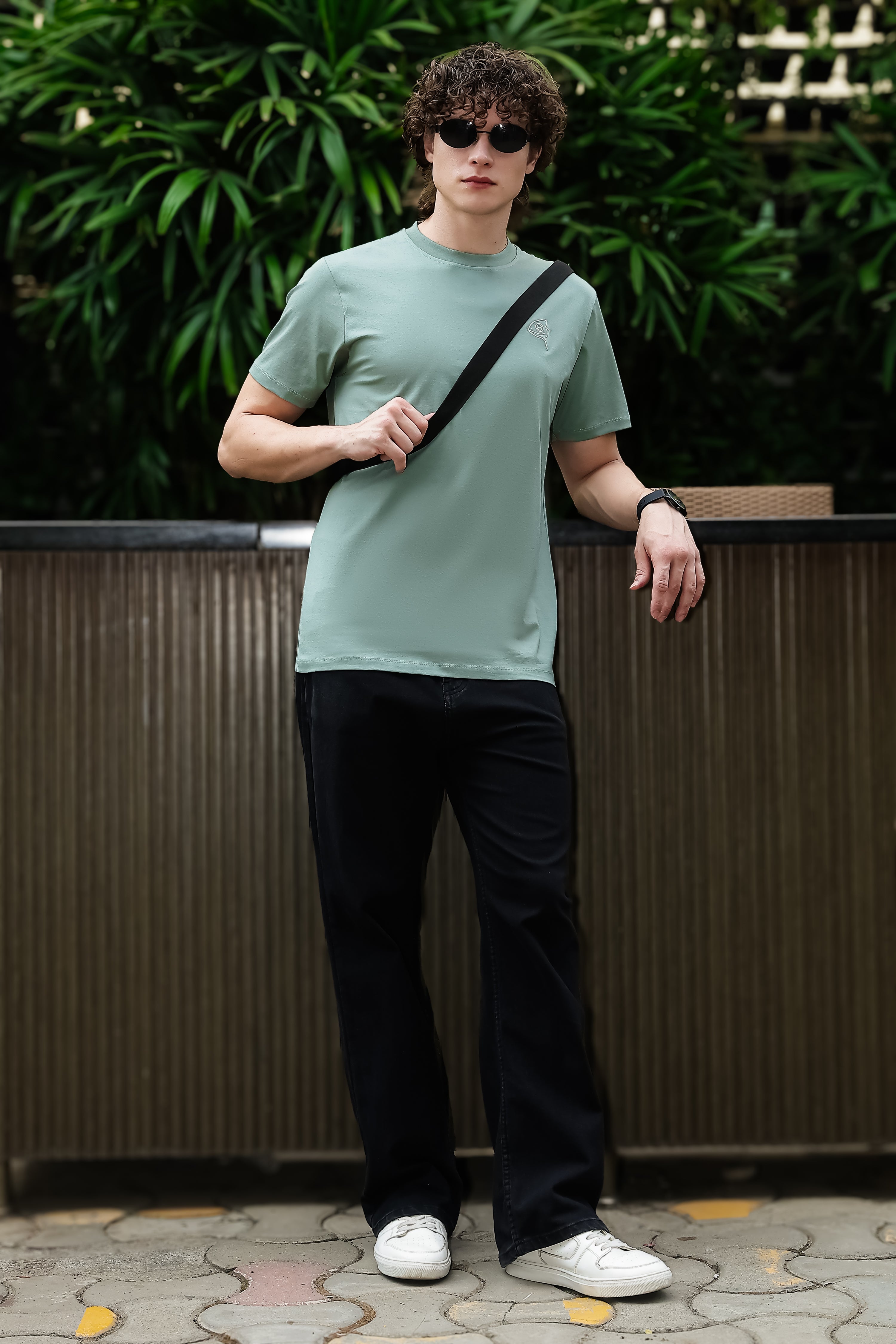 SAKES Daily Teal Mercerised Cotton Tshirt