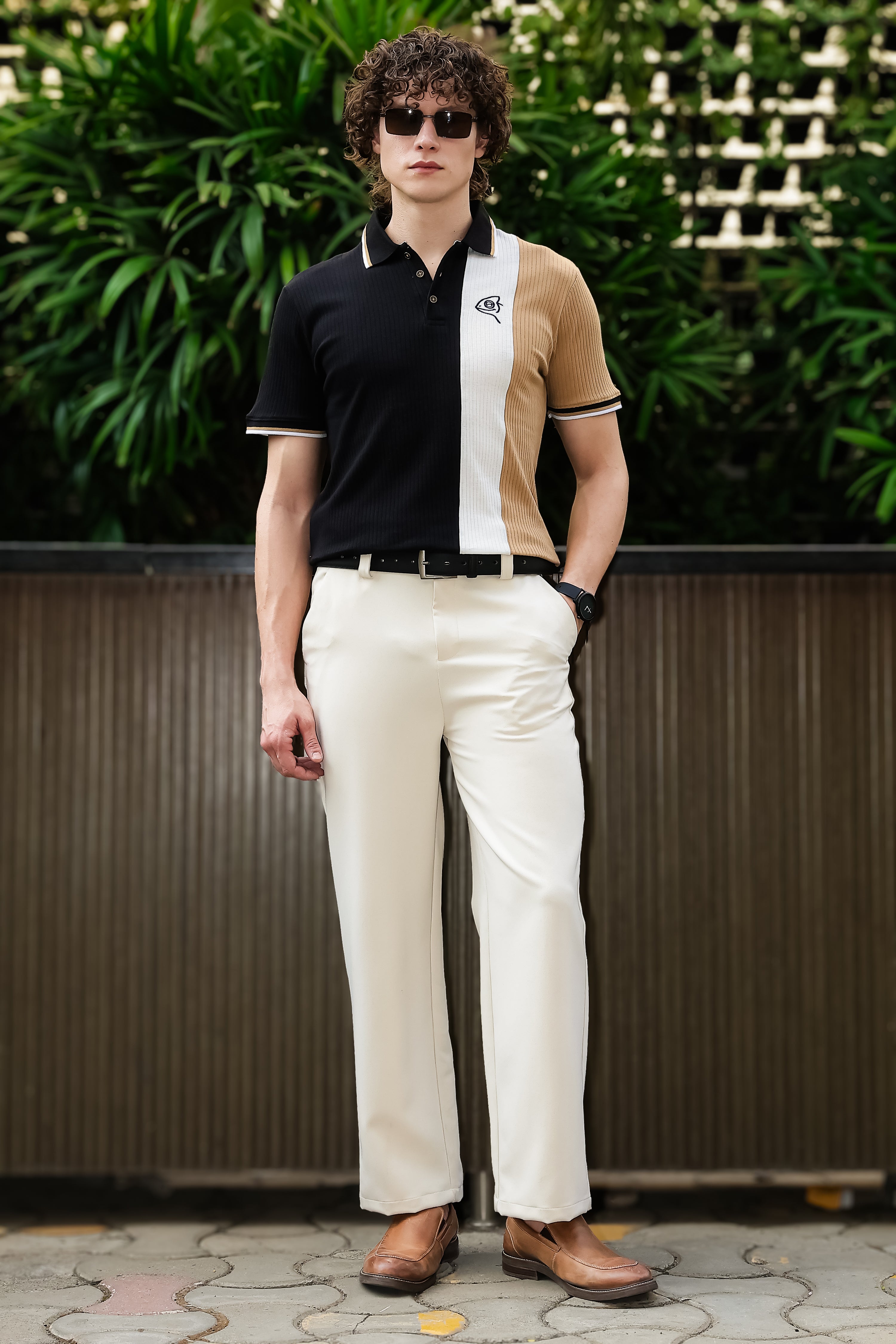 SAKES Black Retro Polo Tshirt