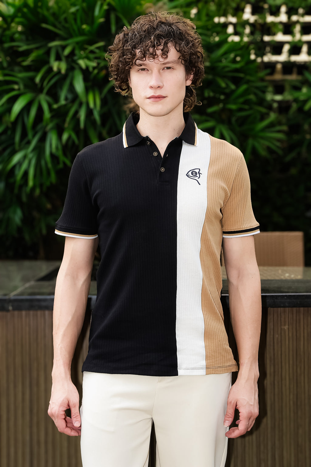 SAKES Black Retro Polo Tshirt