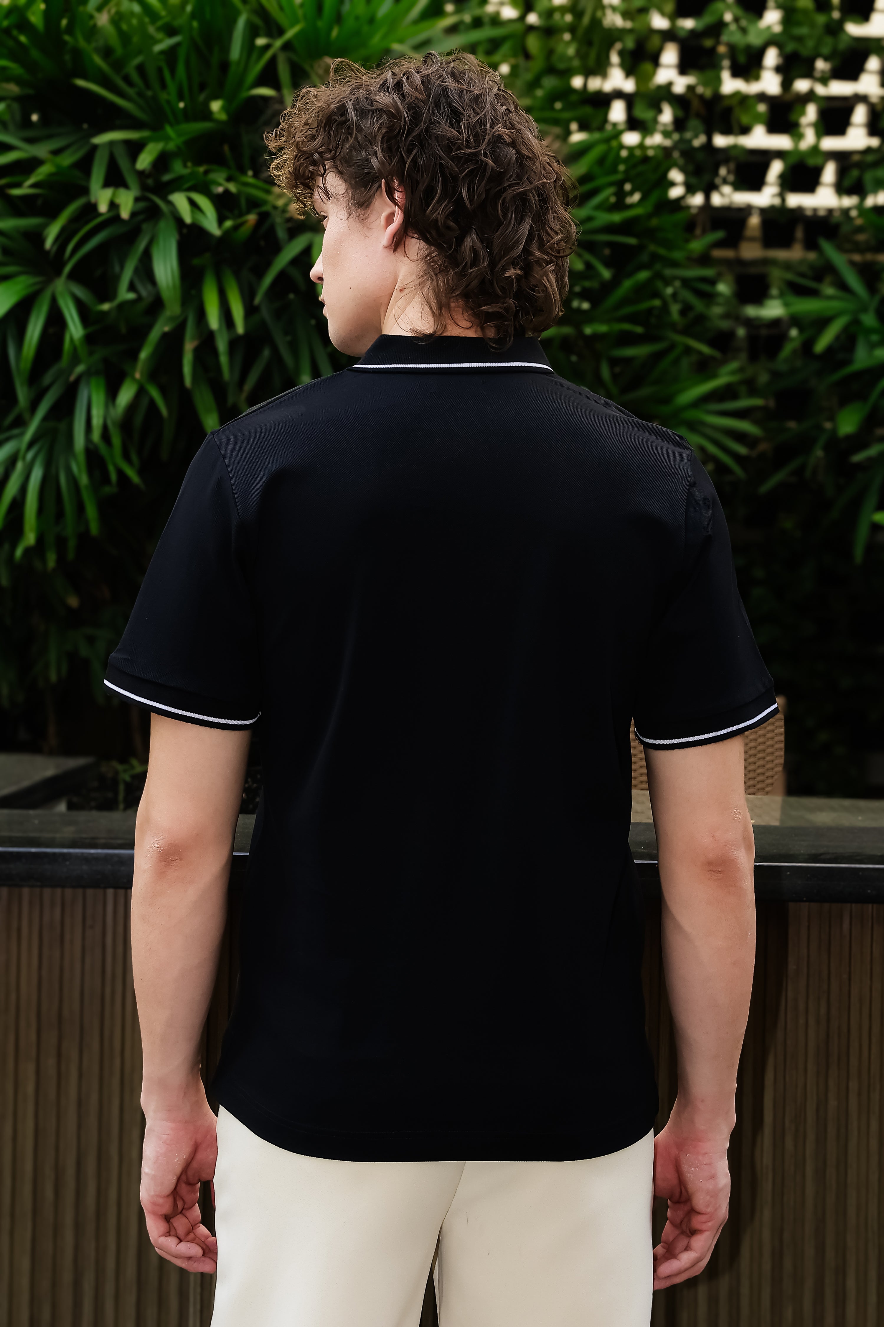 SAKES OG Black Mercerised Cotton Polo Tshirt