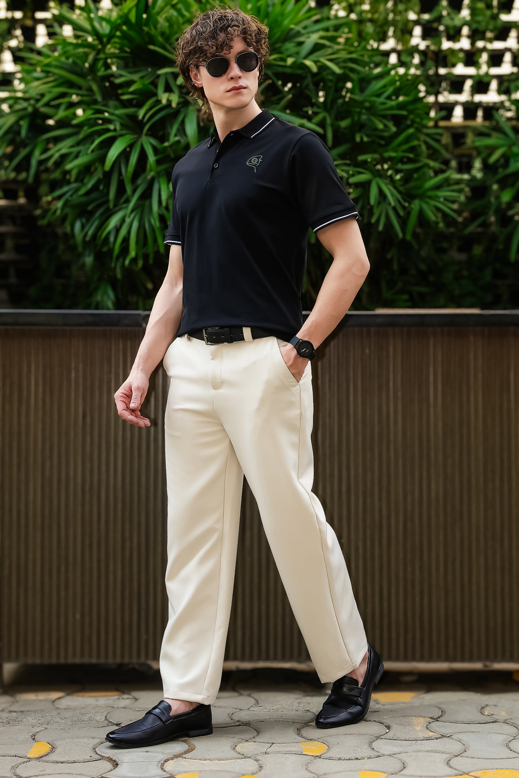 SAKES OG Black Mercerised Cotton Polo Tshirt