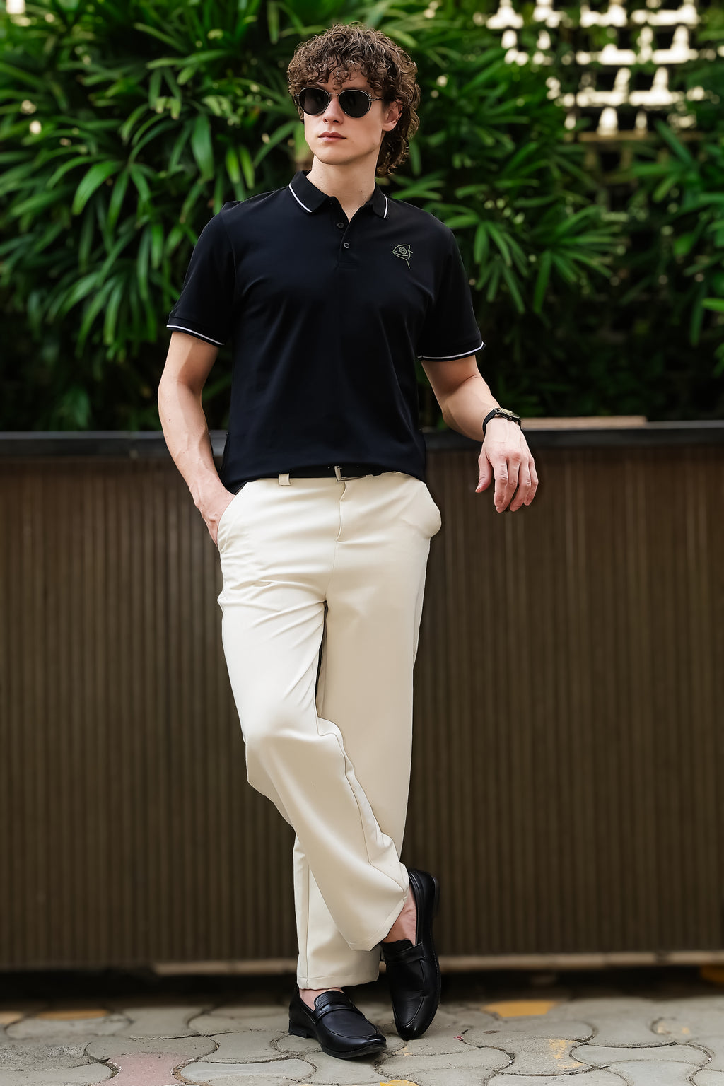 SAKES OG Black Mercerised Cotton Polo Tshirt