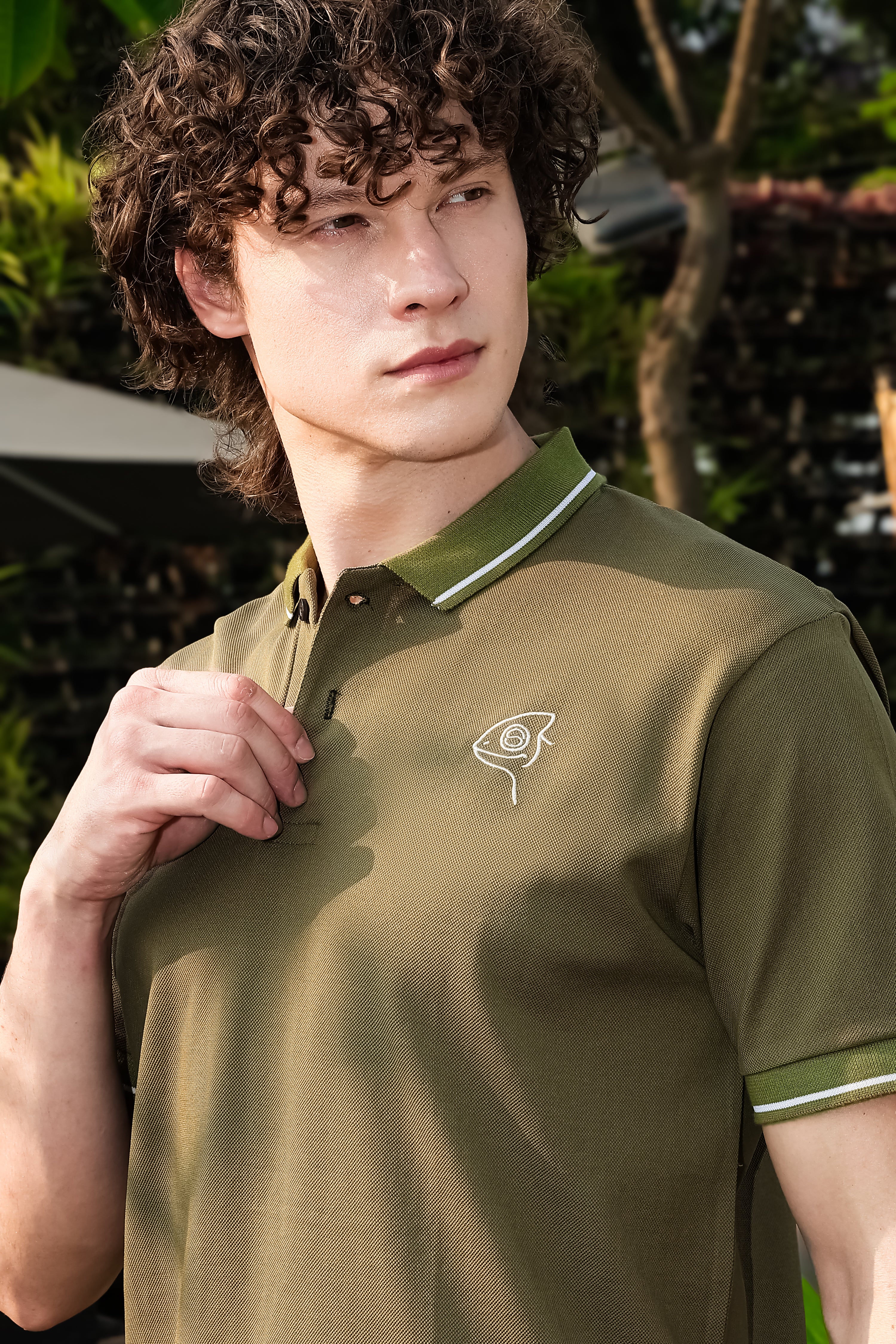 SAKES Military Green Mercerised Cotton Polo Tshirt