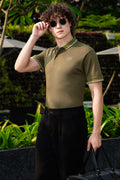 SAKES Military Green Mercerised Cotton Polo Tshirt