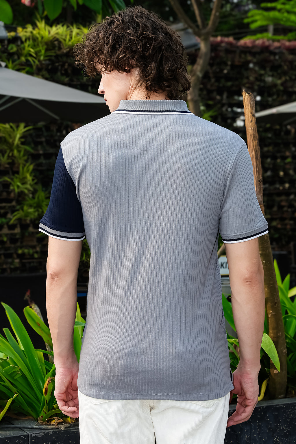 SAKES Grey Retro Polo Tshirt