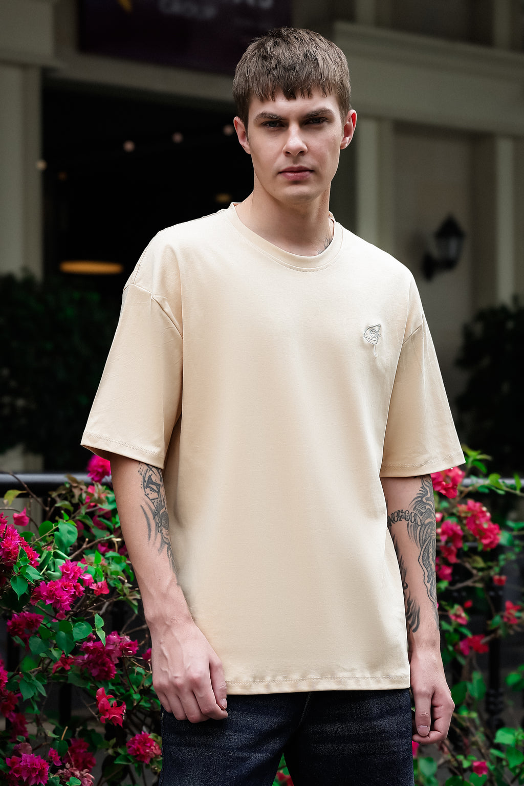 Lazy Cat Beige Oversized Tshirt