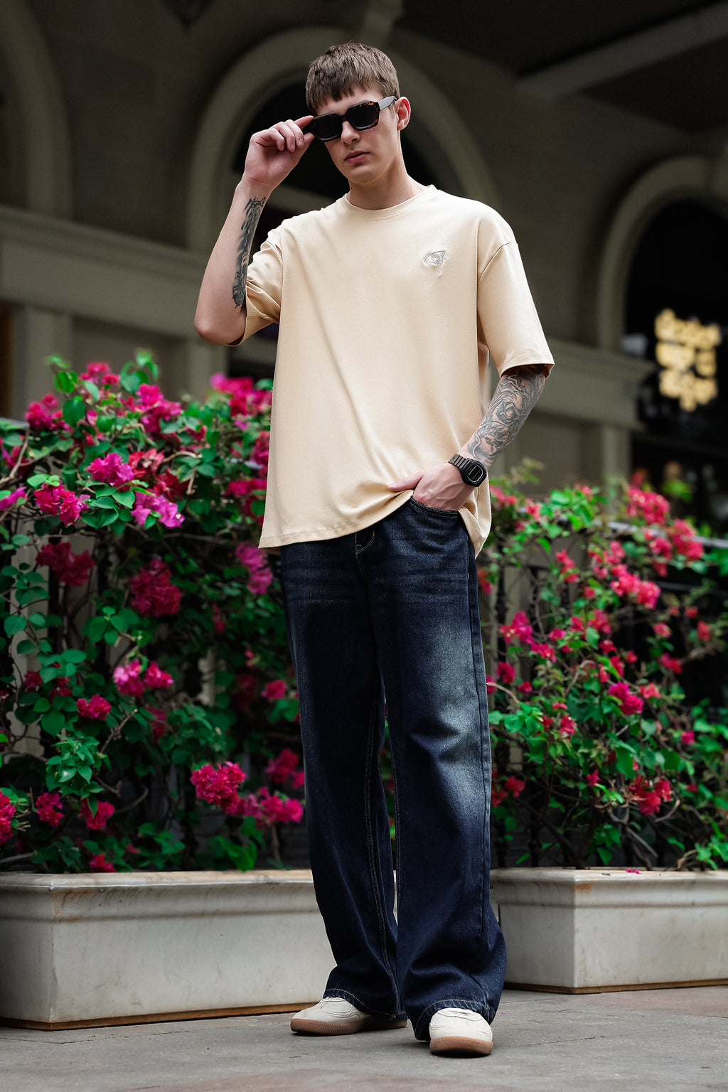 Lazy Cat Beige Oversized Tshirt