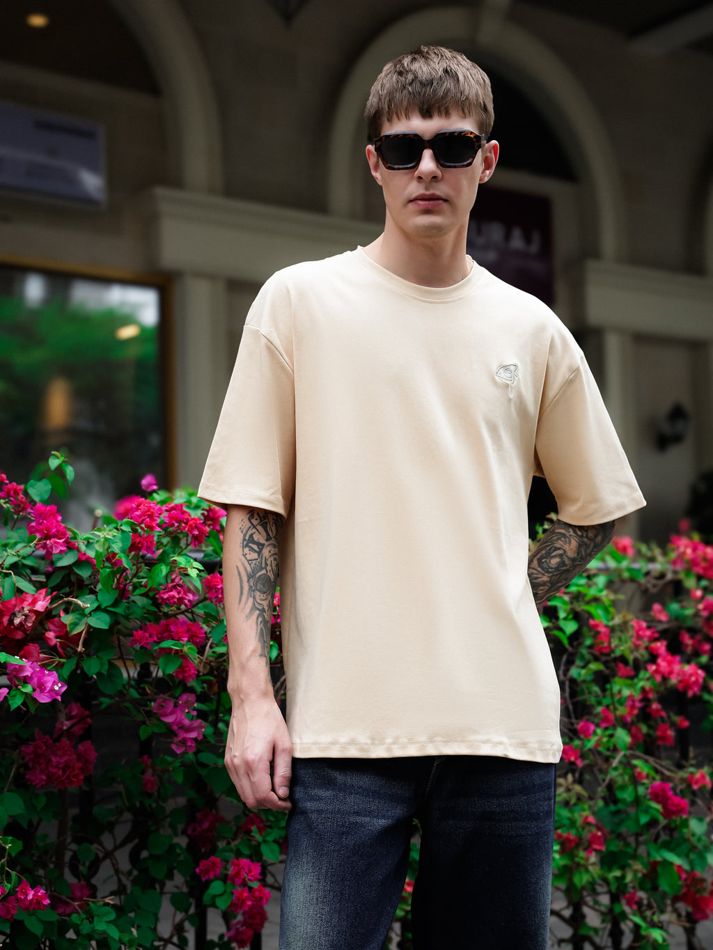 Lazy Cat Beige Oversized Tshirt