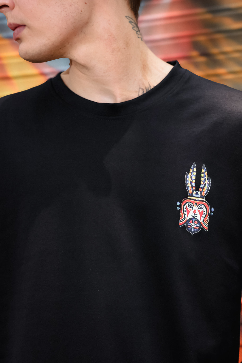 Earthen Mandala Black Oversized Tshirt