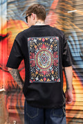 Earthen Mandala Black Oversized Tshirt