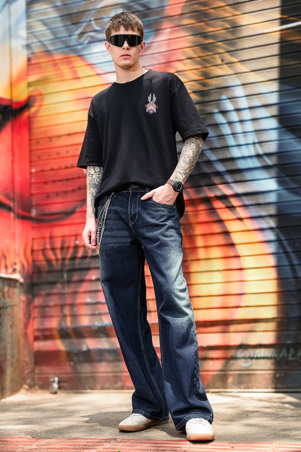 Earthen Mandala Black Oversized Tshirt