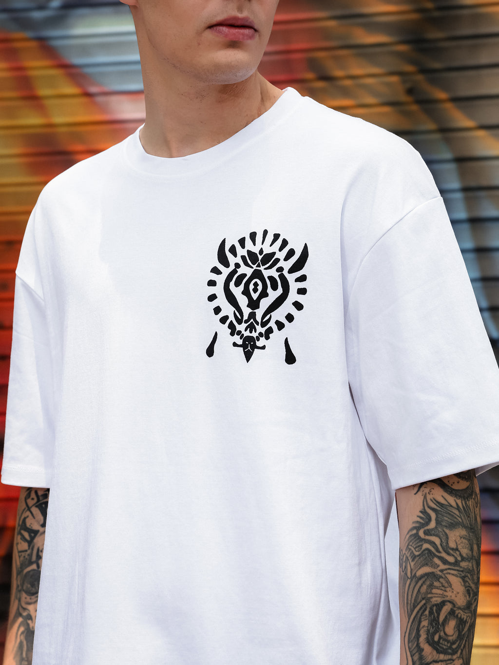 Tribal Spirit White Oversized Tshirt