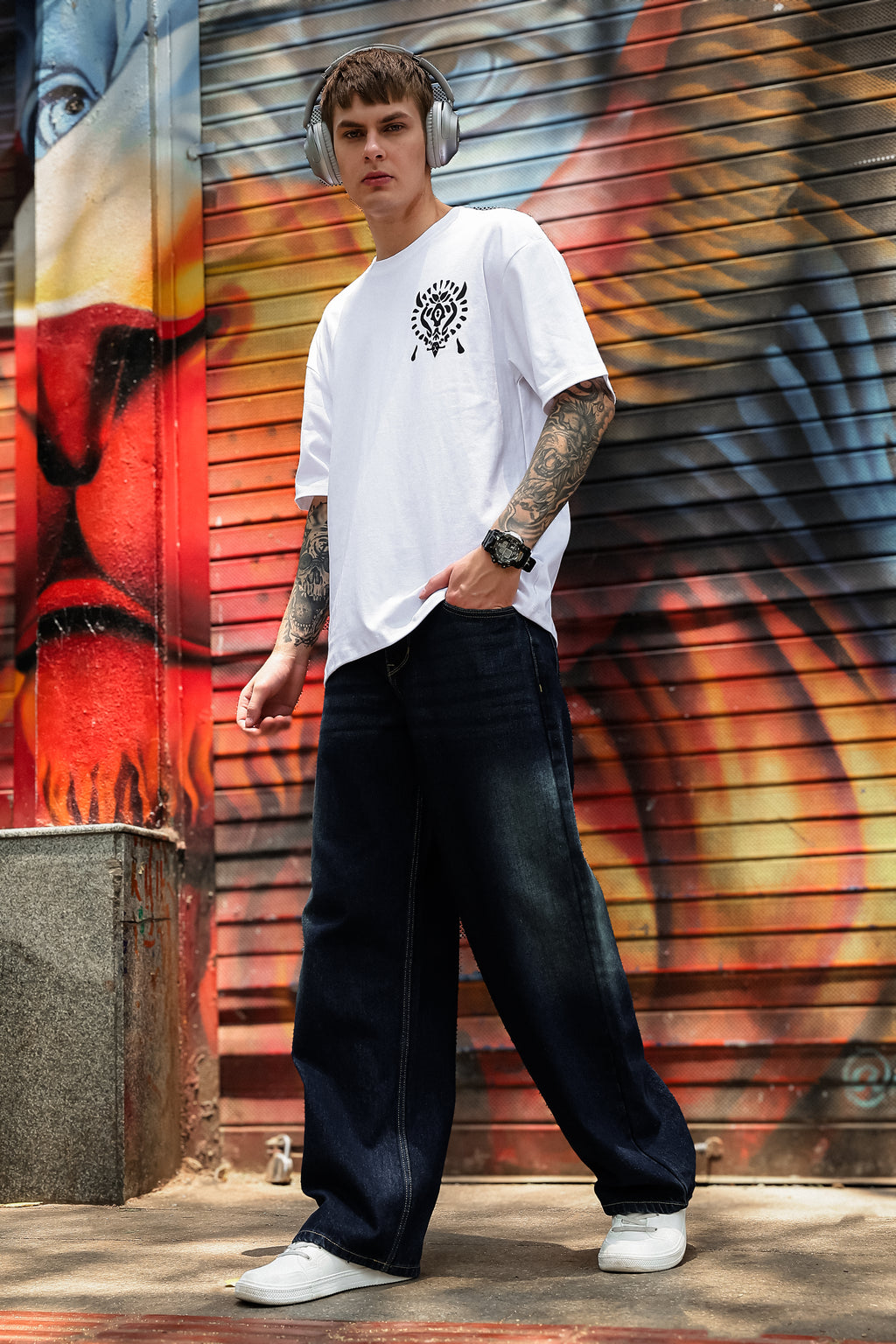 Tribal Spirit White Oversized Tshirt