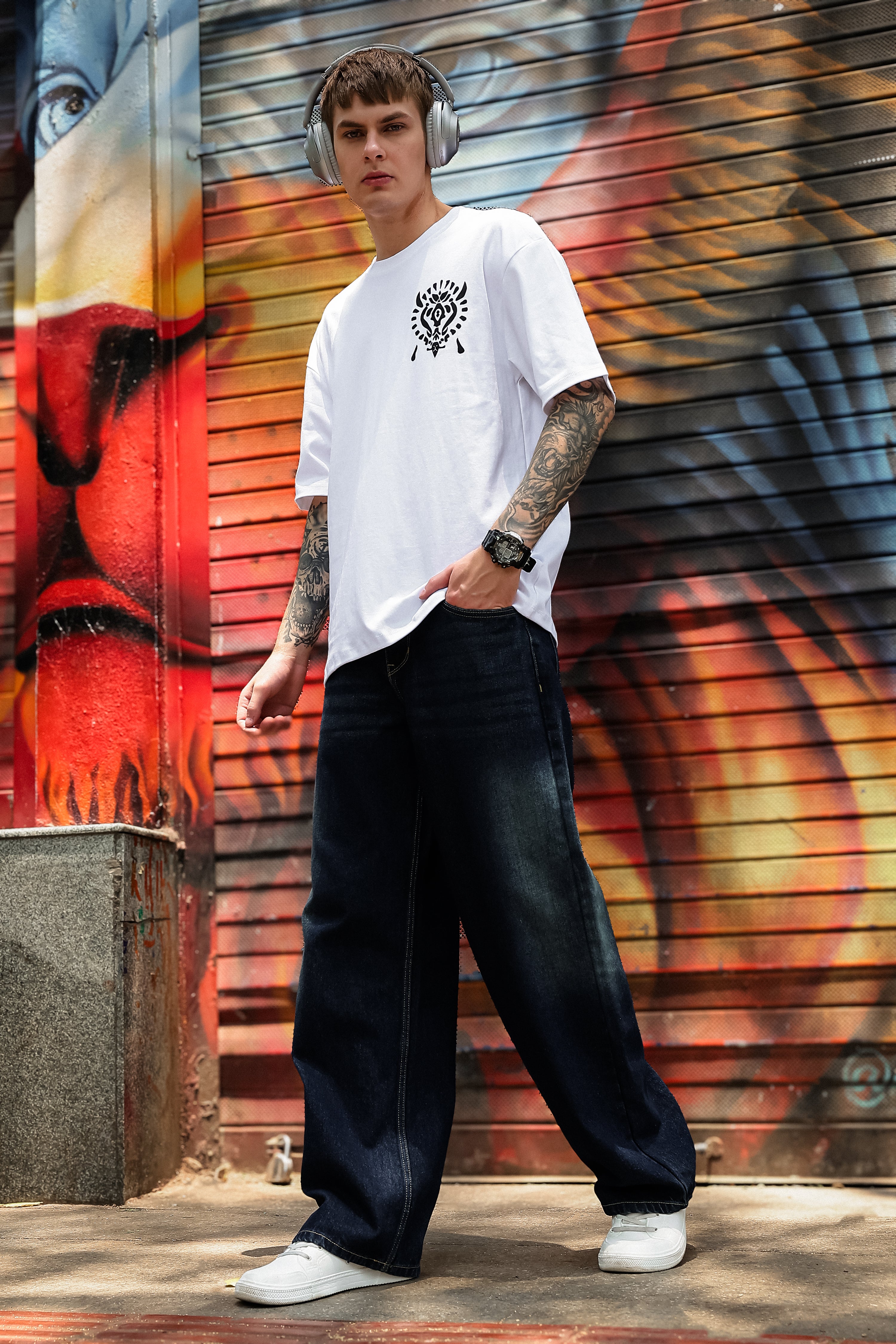 Tribal Spirit White Oversized Tshirt