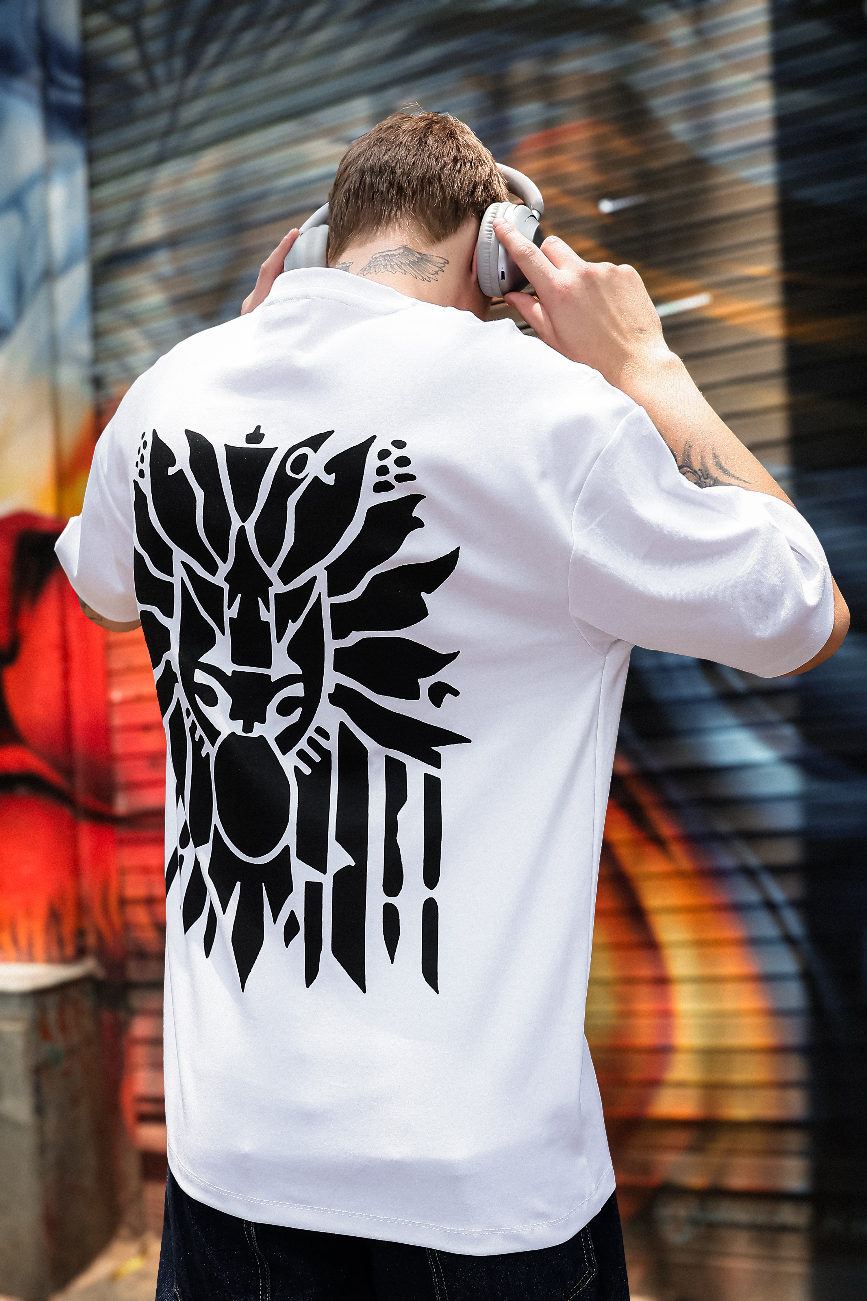 Tribal Spirit White Oversized Tshirt