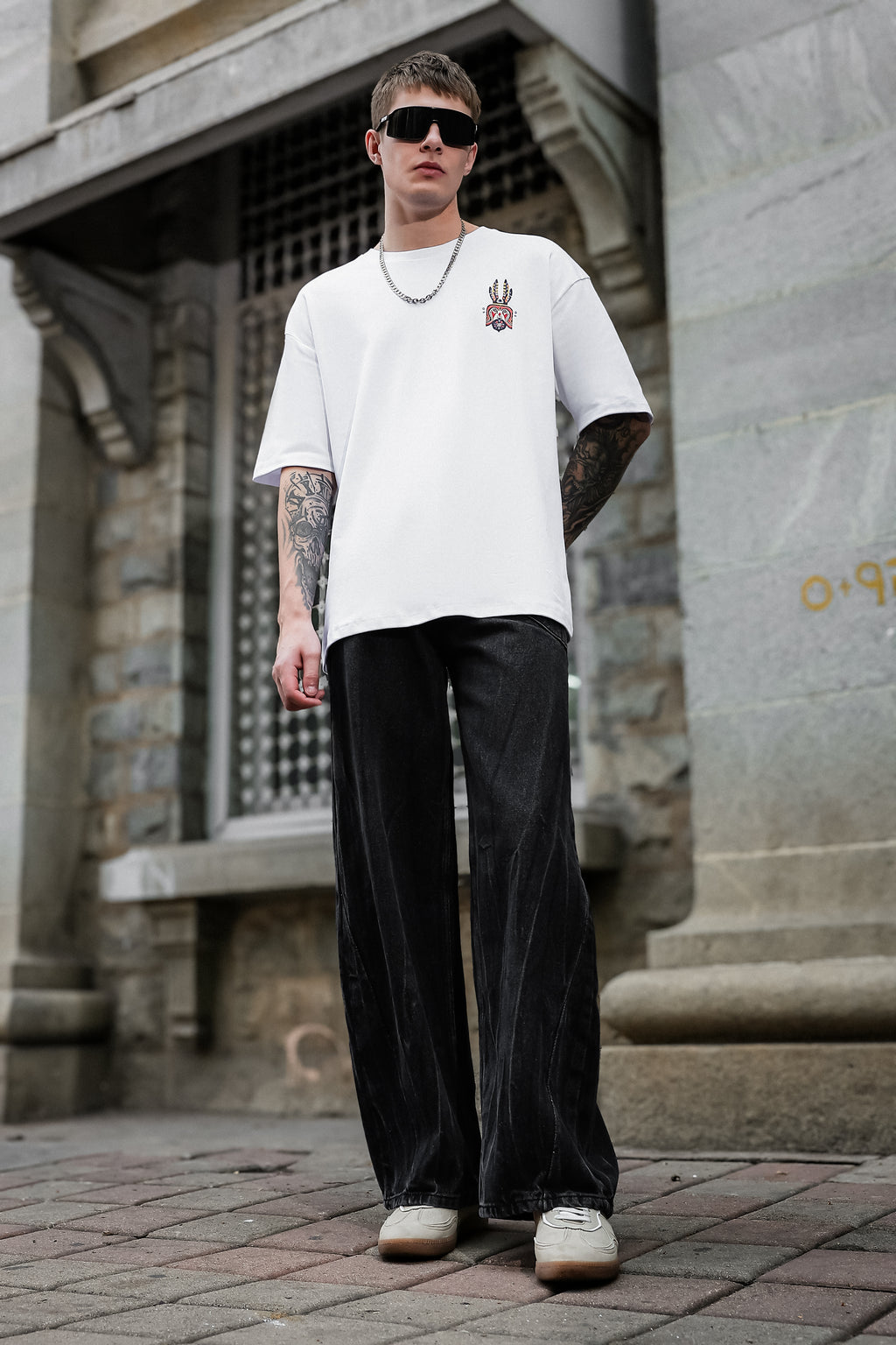 Earthen Mandala White Oversized Tshirt